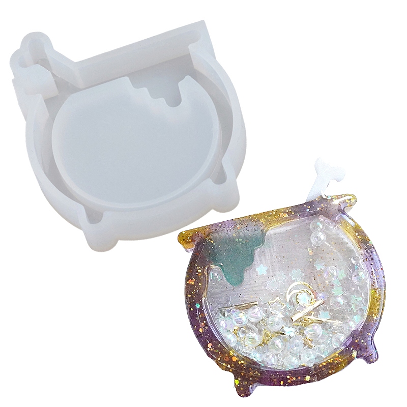 レジン】シャカシャカキーホルダー ハロウィンの魔女壺の作り方 - UV