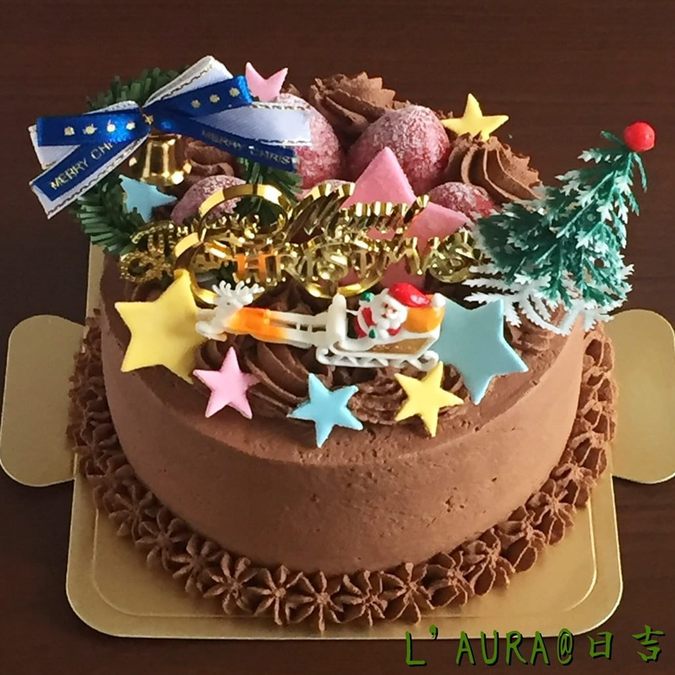 クリスマス生チョコケーキ