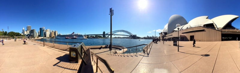 オーストラリア　シドニー　サーキュラー・キーから撮影したオペラハウス　パノラマ・ビュー