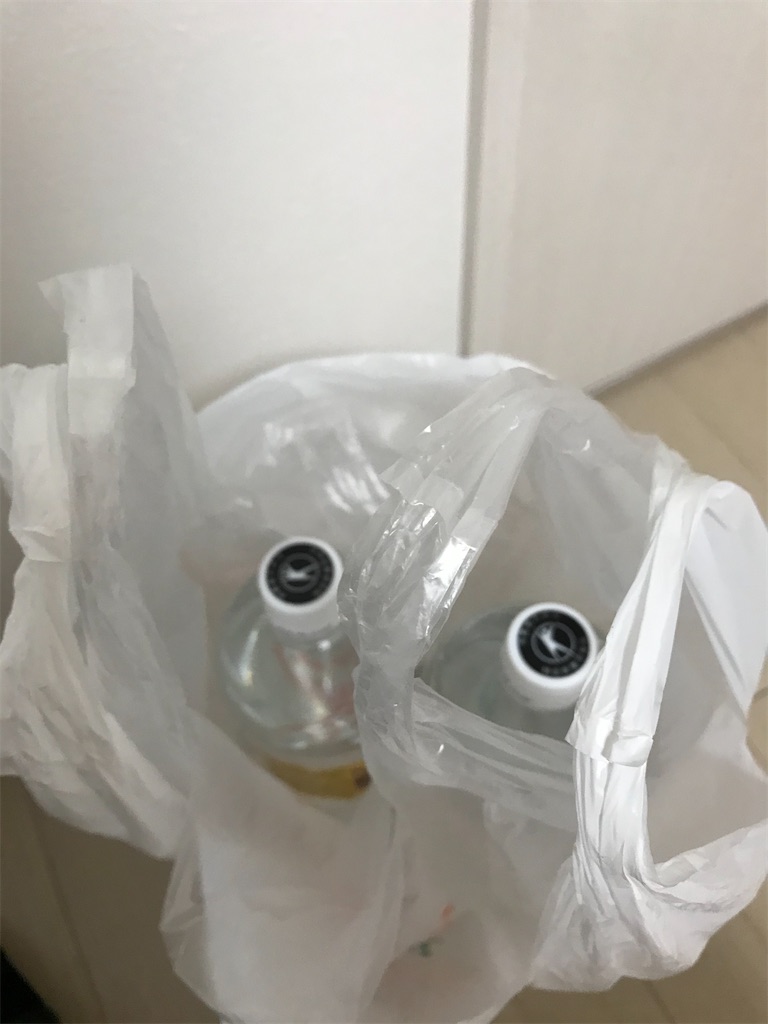 作り方③ペットボトルをビニール袋に入れる