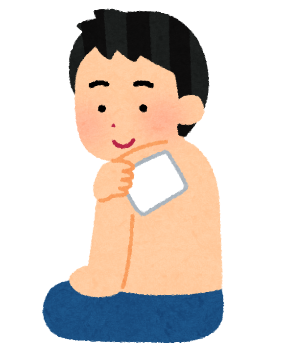 湿布を貼っている画像