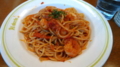 [食]ソニービルのゆで上げスパゲッティ専門店「あるでん亭」(えびトマト)
