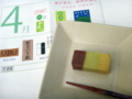 [茶][菓子]うおがし銘茶「茶・銀座」3階抹茶席、千葉白砂「菜の花畑」