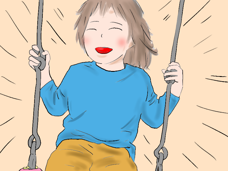ブランコではしゃぐ子ども