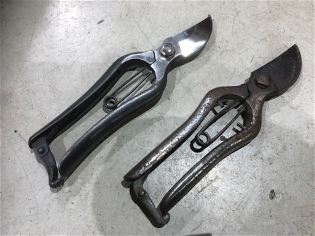 剪定鋏 哲寛 新旧比較と研ぎ再生 マルチクリエイト 2児パパサロン