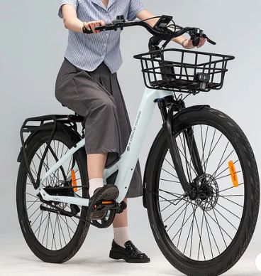電動アシスト自転車 クリーム色 前カゴ付き 楽天市場】自転車 カゴ（カラーベージュ）（電動アシスト自転車
