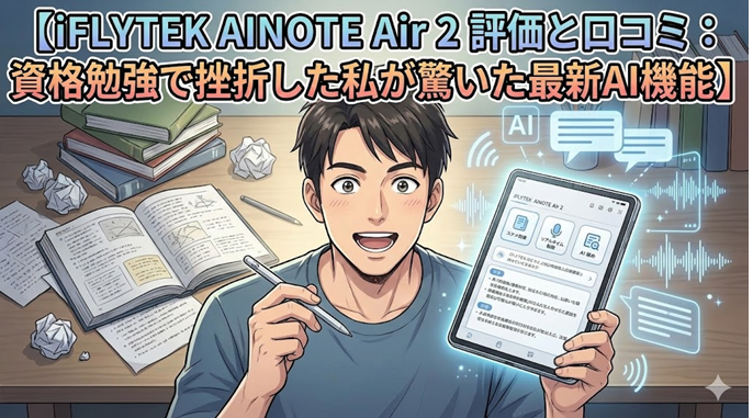 iFLYTEK AINOTE Air 2 評価と口コミ:資格勉強で挫折した私が驚いた iFLYTEK AINOTE Air 2 評価と口コミ:資格勉強で挫折した私が驚いた