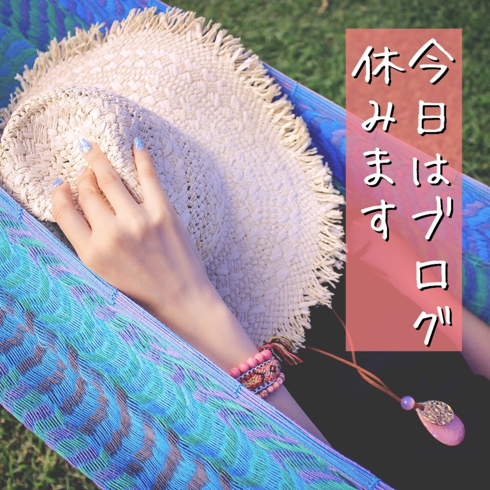 今日はブログ休みます