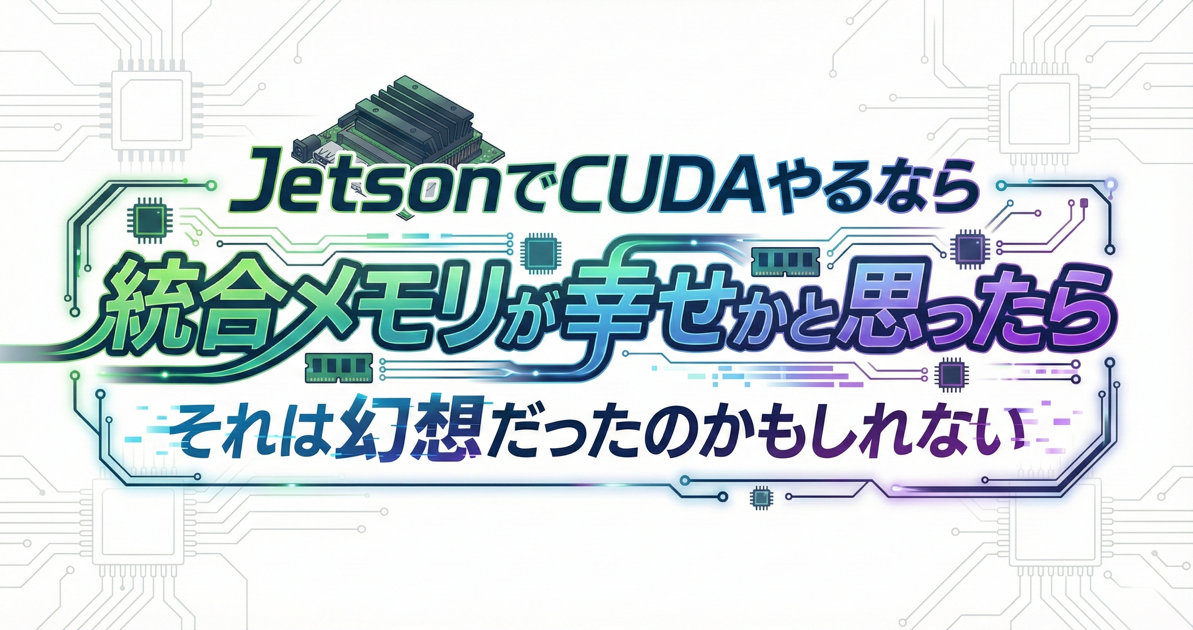 JetsonでCUDAやるなら統合メモリが幸せかと思ったらそれは幻想だったのかもしれない