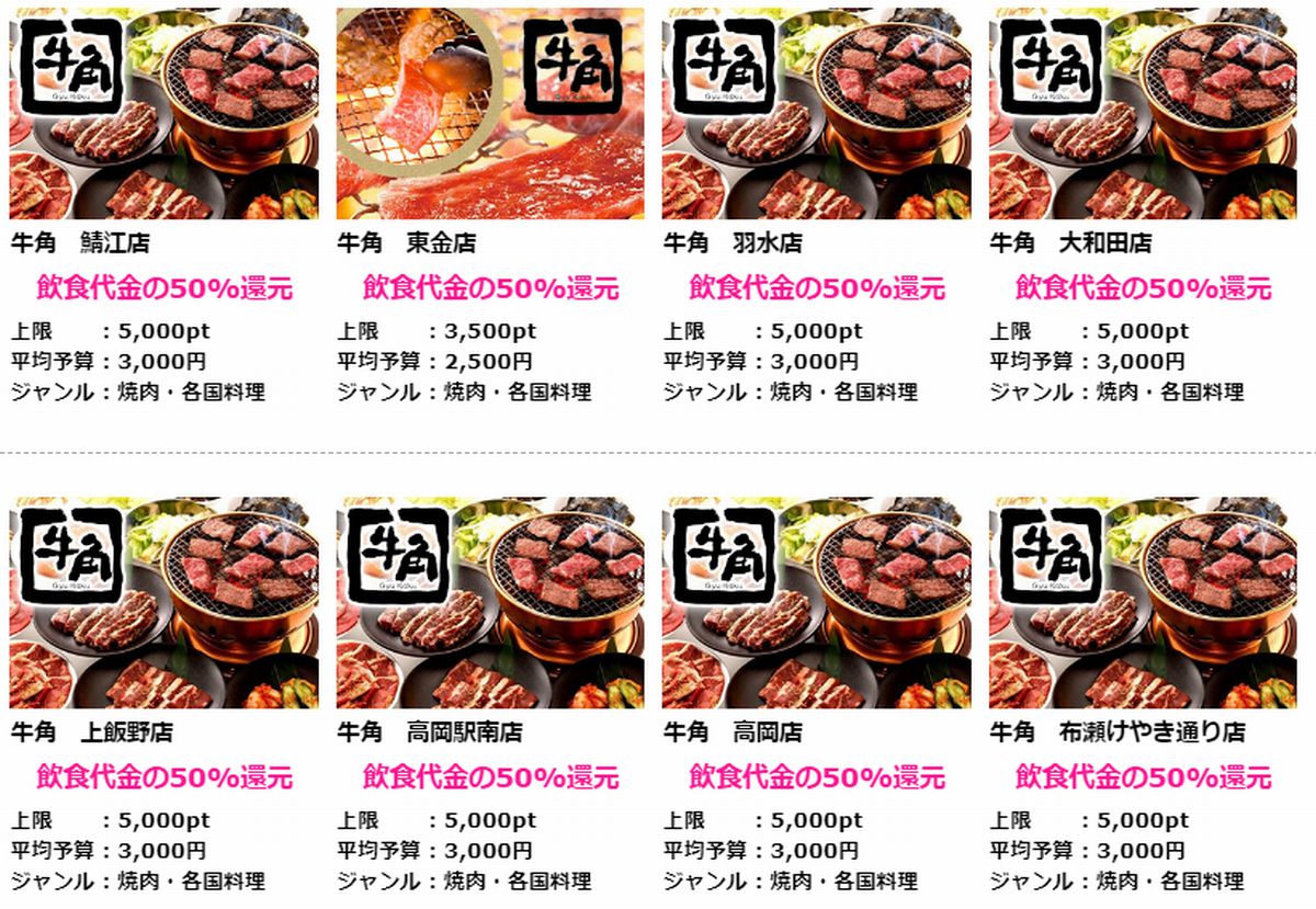 焼肉牛角はクーポン利用で500円引 ポイントサイト利用で半額になる裏技を紹介 ハピタス Hapitas ポイント マイルの稼ぎ方 キャンペーン情報も随時発信