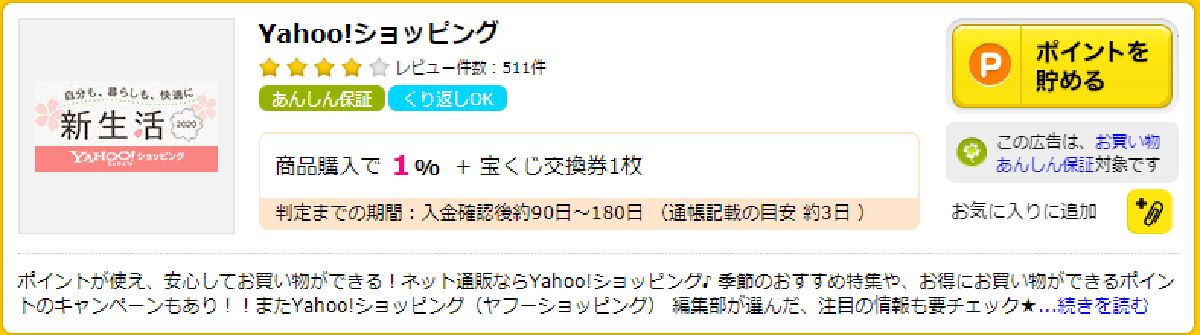Yahoo!ショッピングや、楽天市場でのお買い物は、ポイントサイト経由がおすすめ!