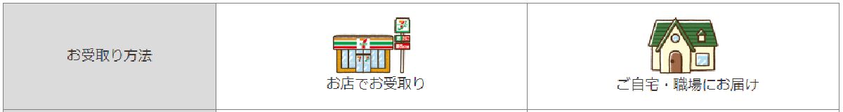 セブンミールの受け取り方法を選択する