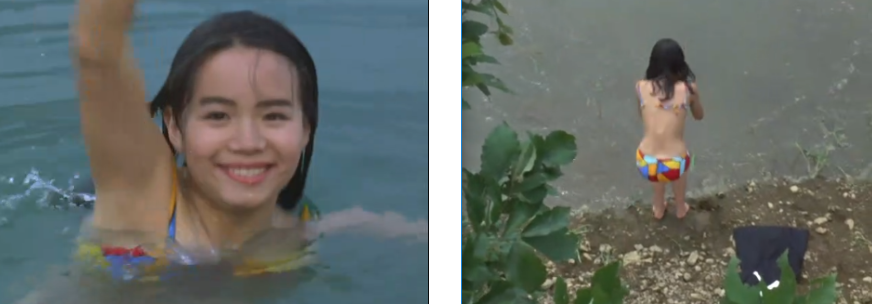 ウルトラセブン 第3話 湖のひみつ 地球の男たちは 可愛い女の子に弱いとバレてしまう 特に ビキニ姿の女子高生には大変弱い だれかが松葉杖で扉をたたく