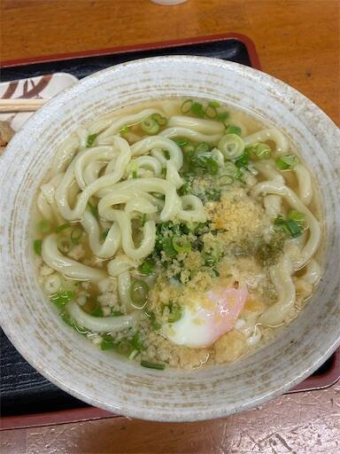 「純手打うどん よしや」の「温玉月見うどん」