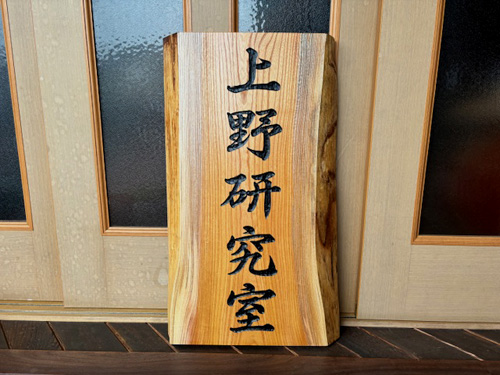 大学の研究室の木製看板 欅板 - babameibokuのブログ BBB!