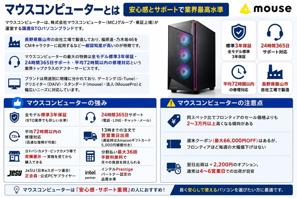 マウスコンピューターについて