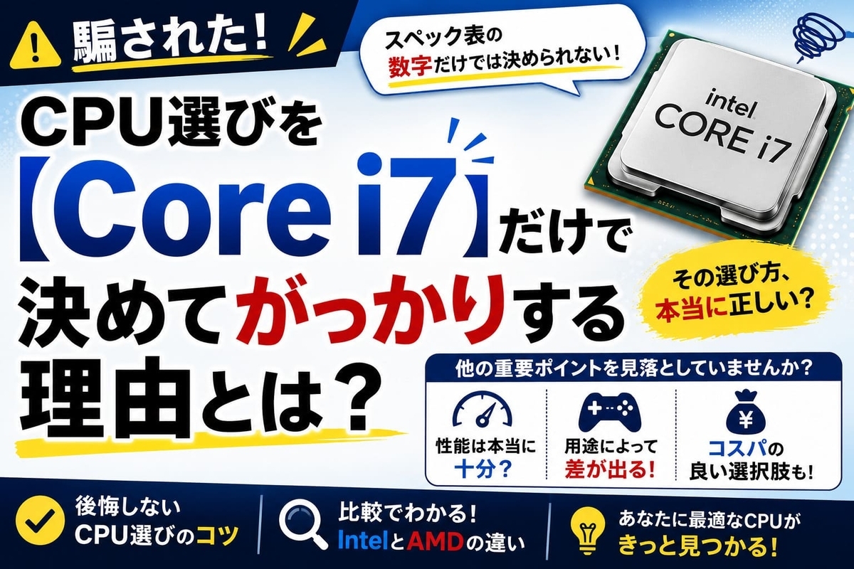 騙された！CPU選びを「Core i7」だけで決めてがっかりする理由とは