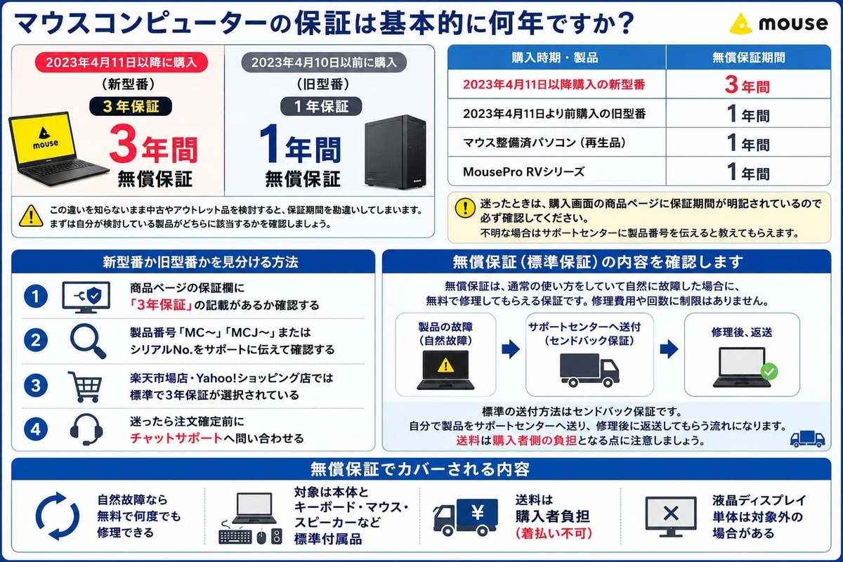 マウスコンピューターの保証は何年？延長保証・修理方法・他社比較まで 