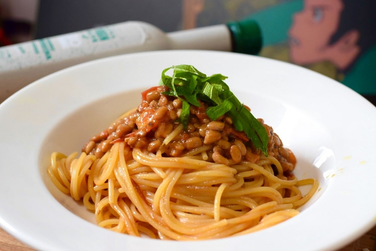 納豆トマトパスタ