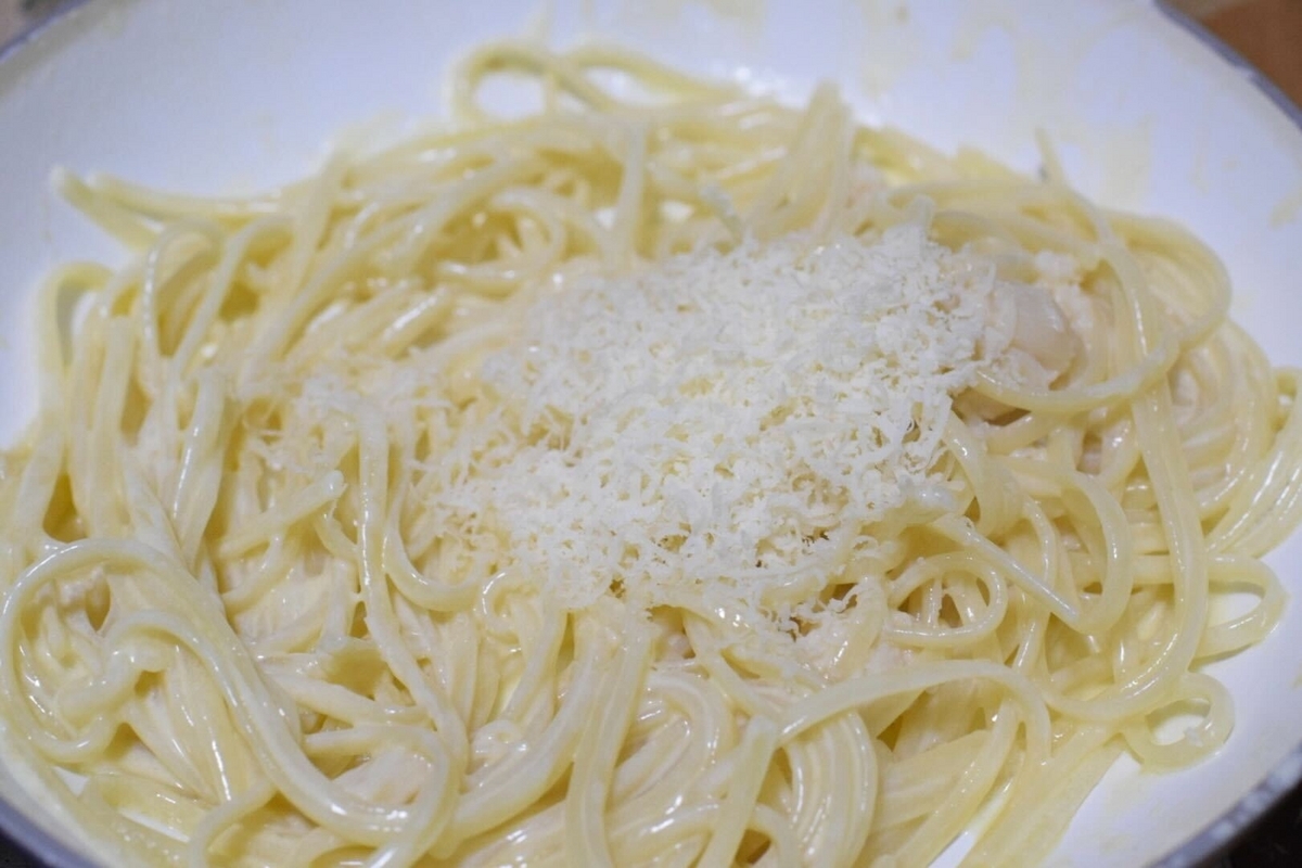帆立のレモンクリームパスタ
