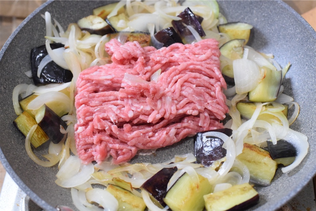 ナスと挽き肉のパスタのレシピ