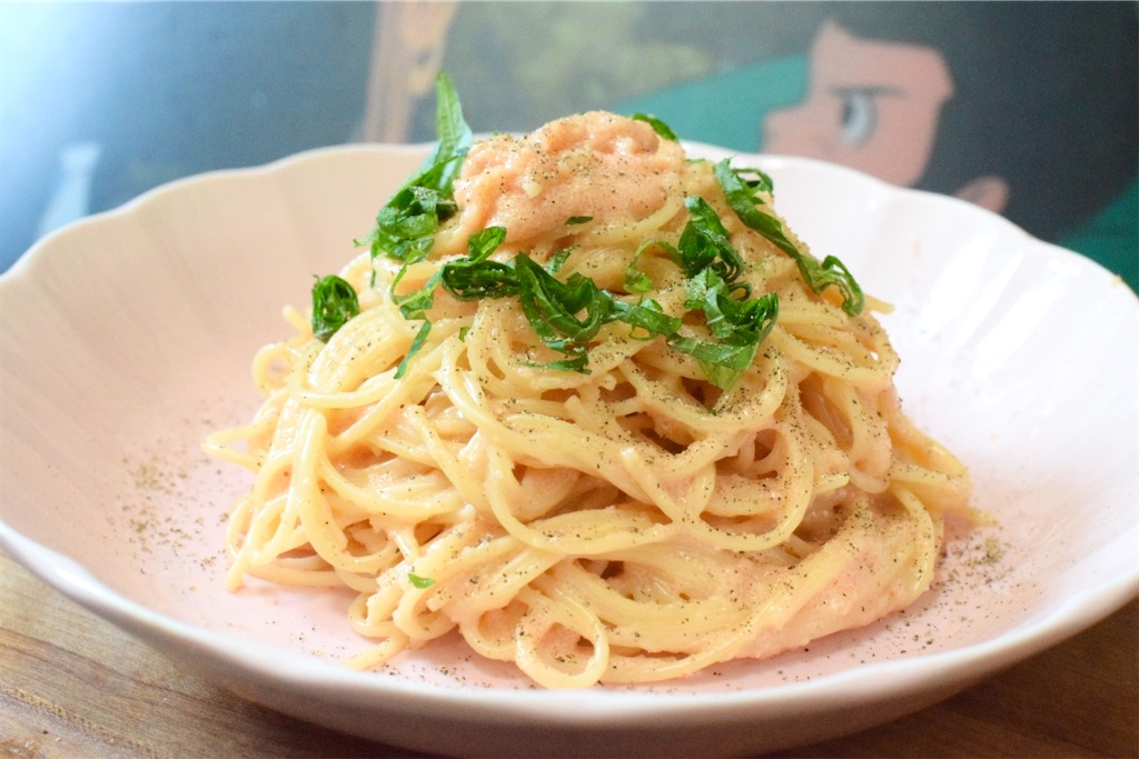 生クリームの明太子パスタ