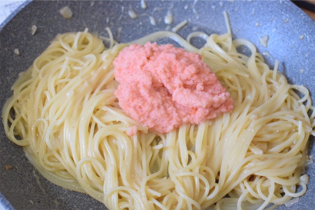 生クリームの明太子パスタ