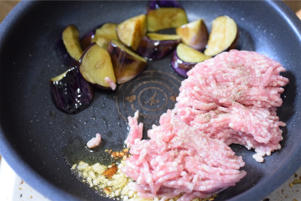 パスタ・アッラ・ノルマ（挽き肉）