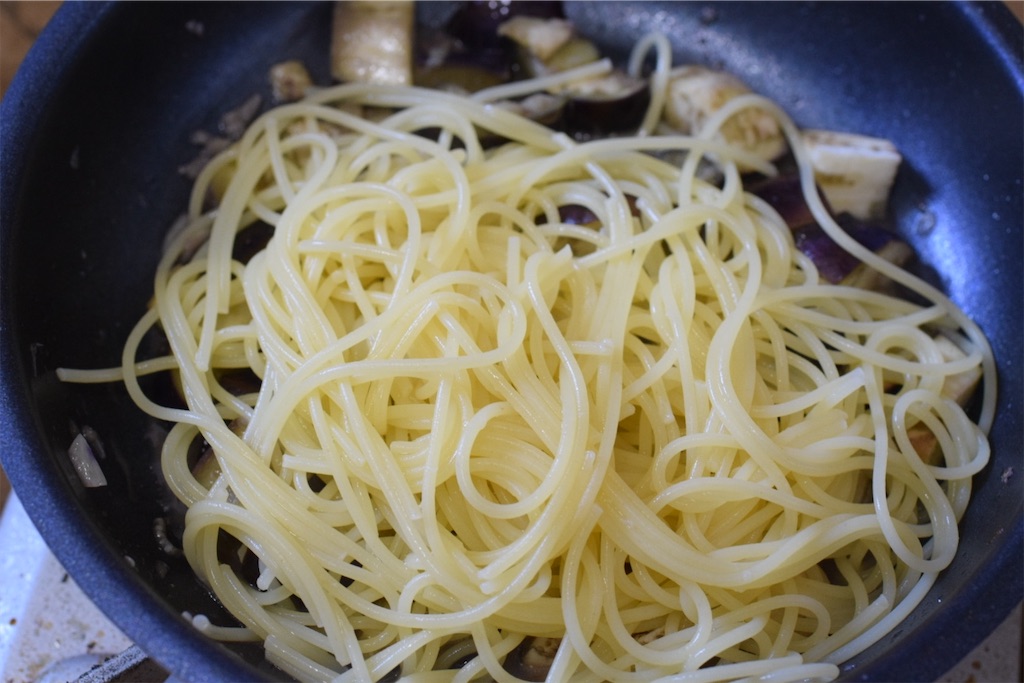 ナスの貧乏人パスタのレシピ