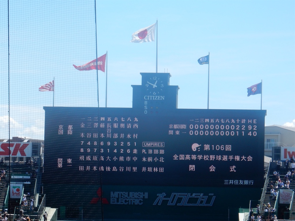 甲子園球場のスコアボード
