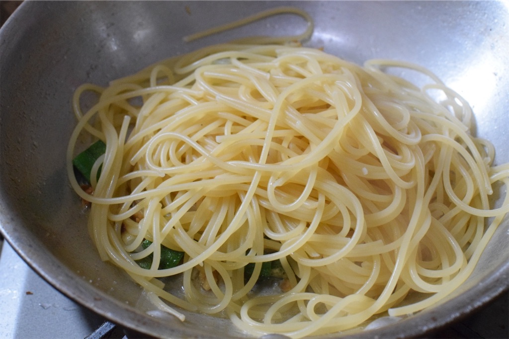 オクラ納豆ペペロンチーノのレシピ