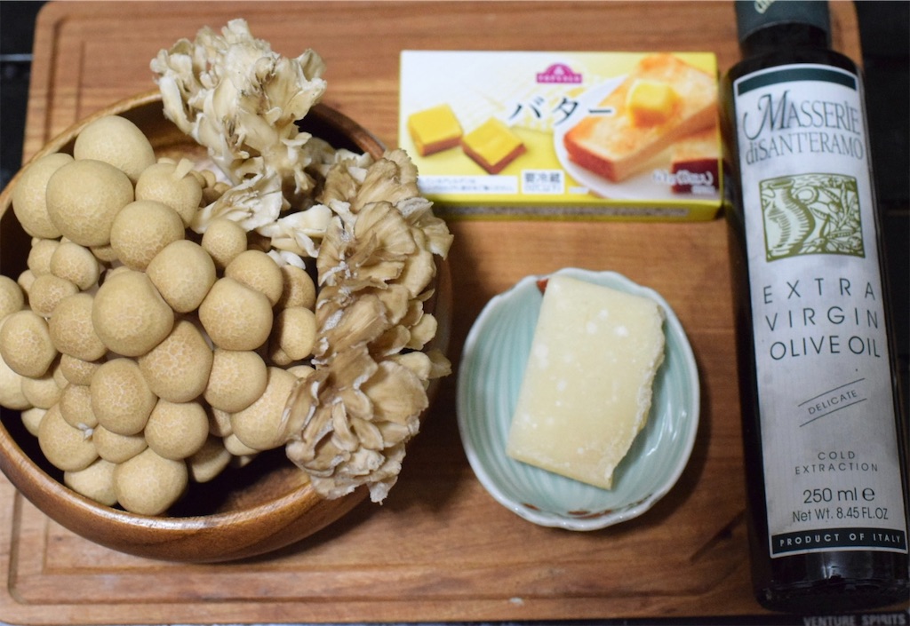 きのこソテーのパスタの材料