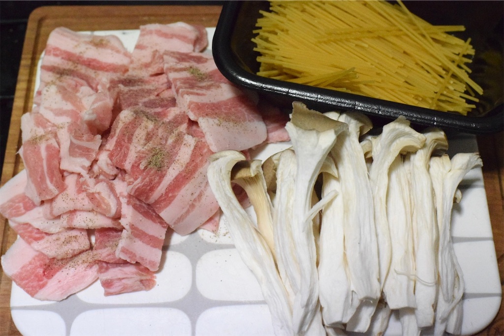 豚バラとエリンギのクリームスープパスタのレシピ