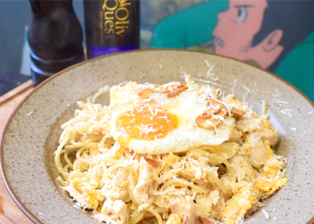 鶏ささみポヴェレッロ（貧乏人のパスタ）
