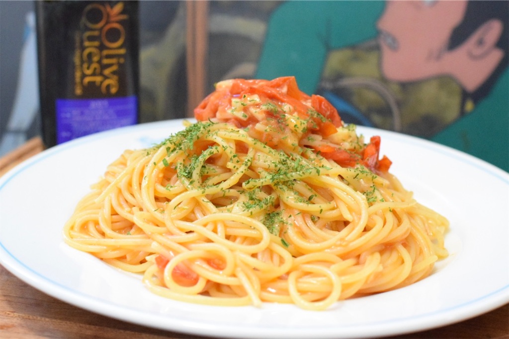 ワンパン・トマトパスタ（リュウジ式）