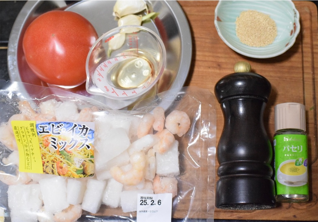 和風ペスカトーレの材料