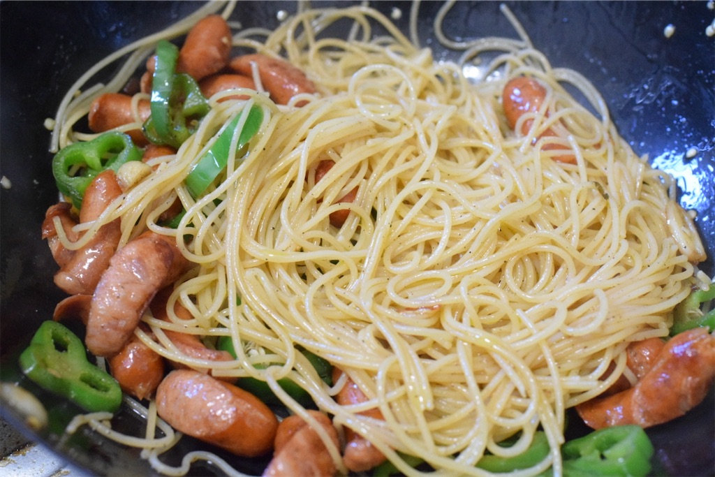 東出昌大のチョリソーとニンニクの野郎パスタのレシピ