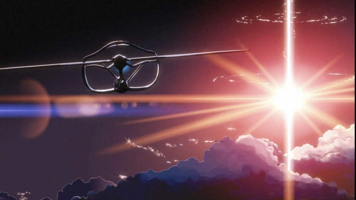 雲のむこう、約束の場所の「飛行機」