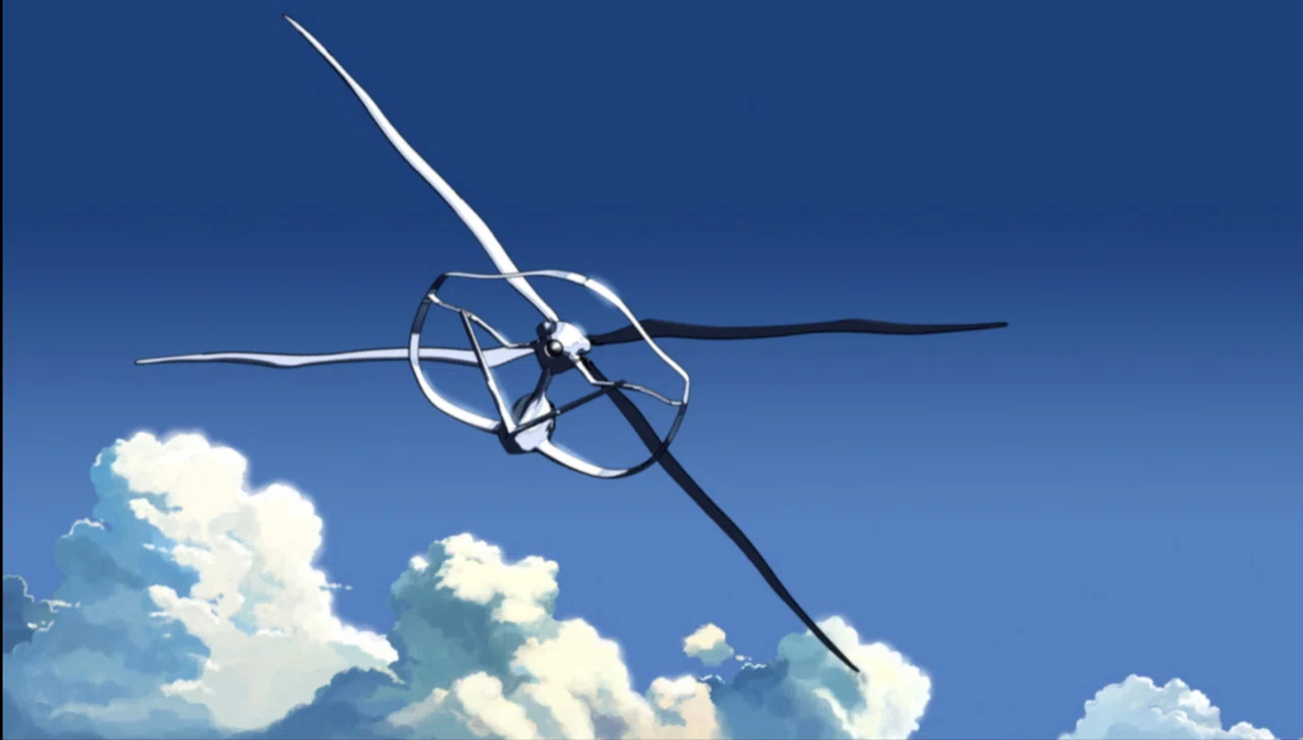 雲のむこう、約束の場所の「飛行機」