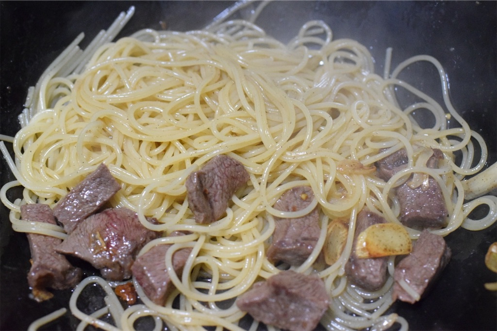 東出昌大は熊肉の牛肉ペペロンチーノ