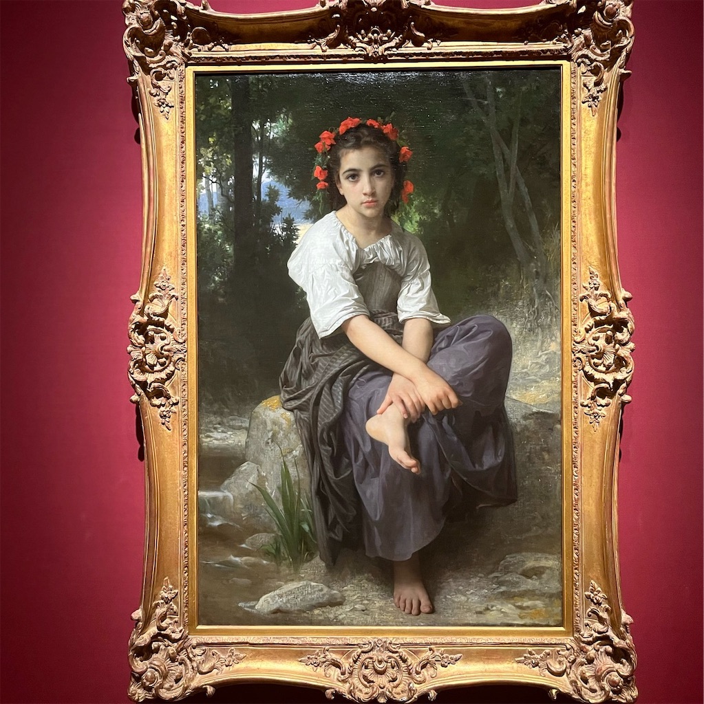 ウィリアム・アドルフ・ブーグロー《小川のほとり》1875年