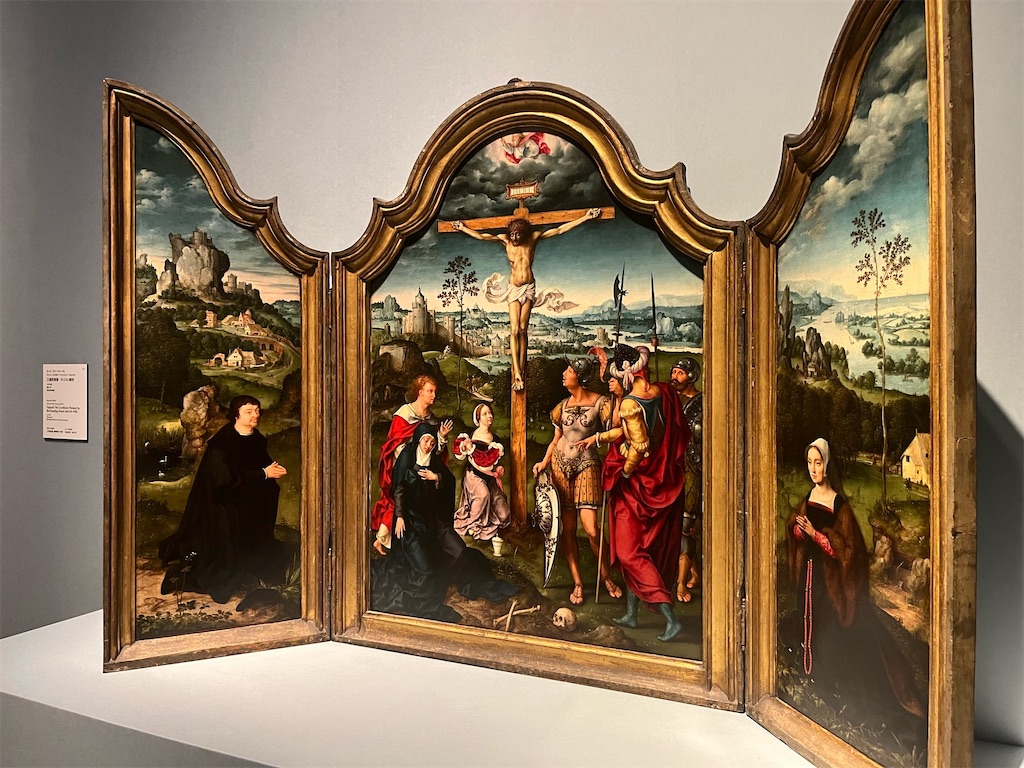 ヨース・ファン・クレーフェ《三連祭壇画：キリスト磔刑》1525年頃