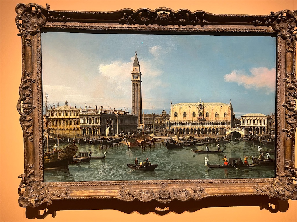 ベルナルド・ベロット《ヴェネツィア、サン・マルコ湾から望むモーロ岸壁》1740年頃