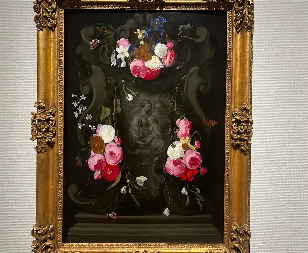 ダニエル・セーヘルス、エラスムス・クエリヌス《花環の中の聖家族》1625–27年