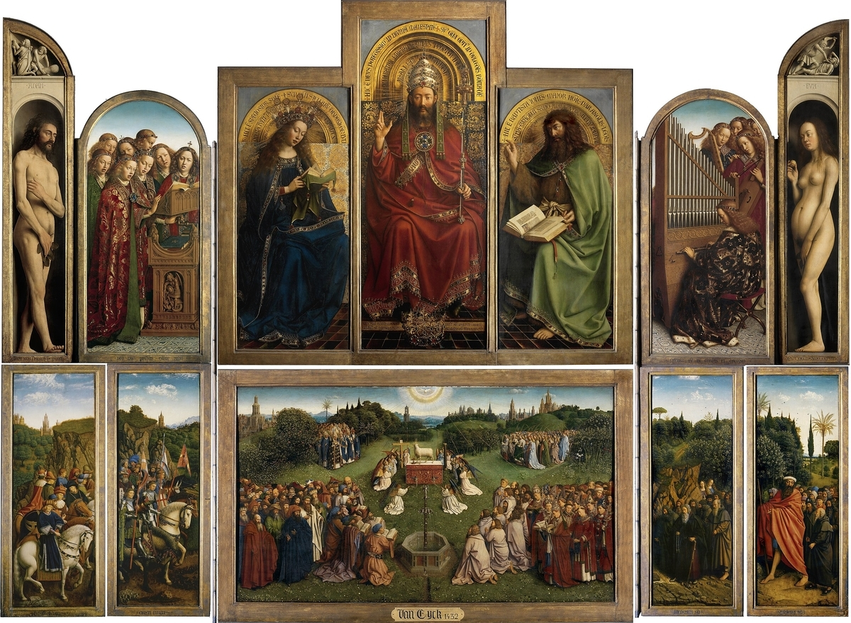 《ヘントの祭壇画》1432年、 フーベルト・ファン・エイク、ヤン・ファン・エイク