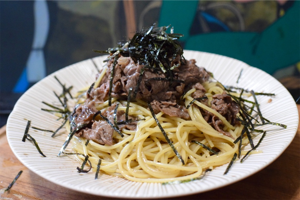 和牛（牛肉）のペペロンチーノ