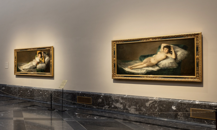 裸のマハ  スペインの画家フランシスコ・デ・ゴヤ マドリード プラド美術館 ゴヤ「裸のマハ」に手を接着 環境活動家2人逮捕 スペイン 写真1