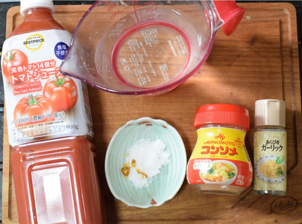 虚無やけくそトマトパスタの材料
