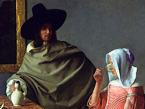 フェルメールとワイン〜静謐なグラスにあるワインレッドの心 - アート