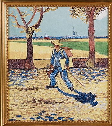 ゴッホ《タラスコンへの道を行く画家》陽光に歌う青いシルエット